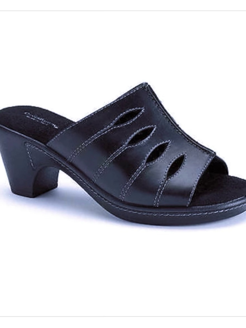 Croft & Barrow Aliana Slide Cut Out Open Toe Slip On Heel Sandal